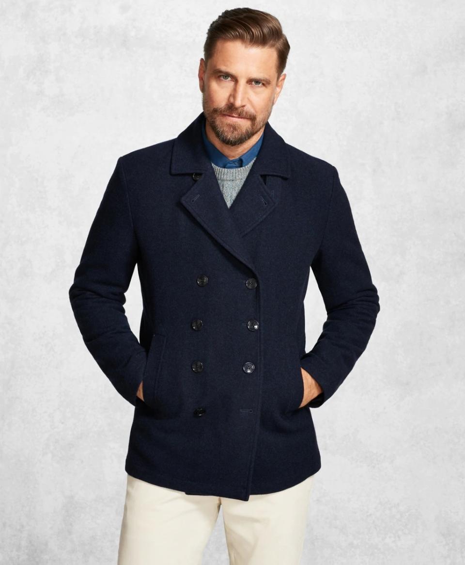 Brooks Brothers navy wool peacoat