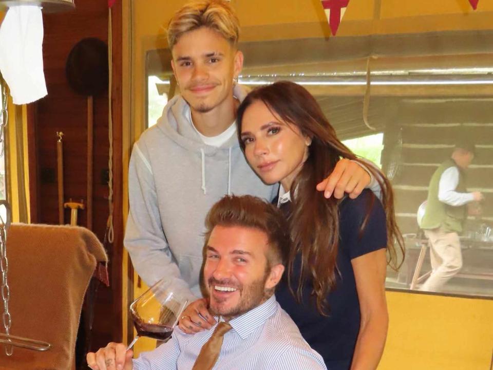 <p>Romeo Beckham Instagram</p> David and Victoria Beckham with their son, Romeo James Beckham.