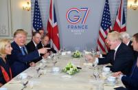UK Prime Minister Boris Johnson and US President Donald Trump were on obviously friendly terms as they sat down for a working breakfast