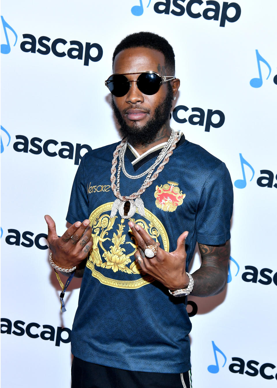 Shy Glizzy Wearing Versace Shirt