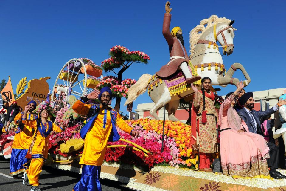 A Sikh American parade in Pasadena, California. <a href="https://newsroom.ap.org/detail/RoseParade/3dbb167c0ea74c9ba4f269f4b8aeaa0b/photo?Query=A%20Sikh%20American%20Journey%20parade%20in%20Pasadena,%20Calif&mediaType=photo&sortBy=&dateRange=Anytime&totalCount=4&currentItemNo=2" rel="nofollow noopener" target="_blank" data-ylk="slk:AP Photo/Michael Owen Baker;elm:context_link;itc:0;sec:content-canvas" class="link ">AP Photo/Michael Owen Baker</a>