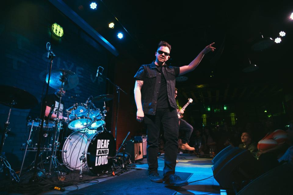 Deaf rapper Sean Forbes performs at Third Man Detroit on Feb. 21, 2020, during a release party for his album "Little Victories."