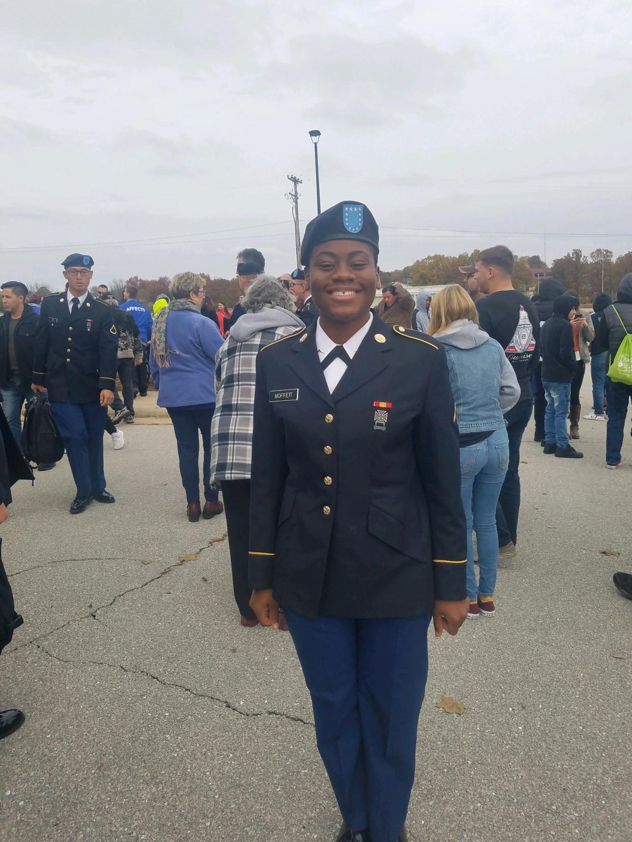 Breonna Moffett after completing her initial U.S. Army Reserve training.