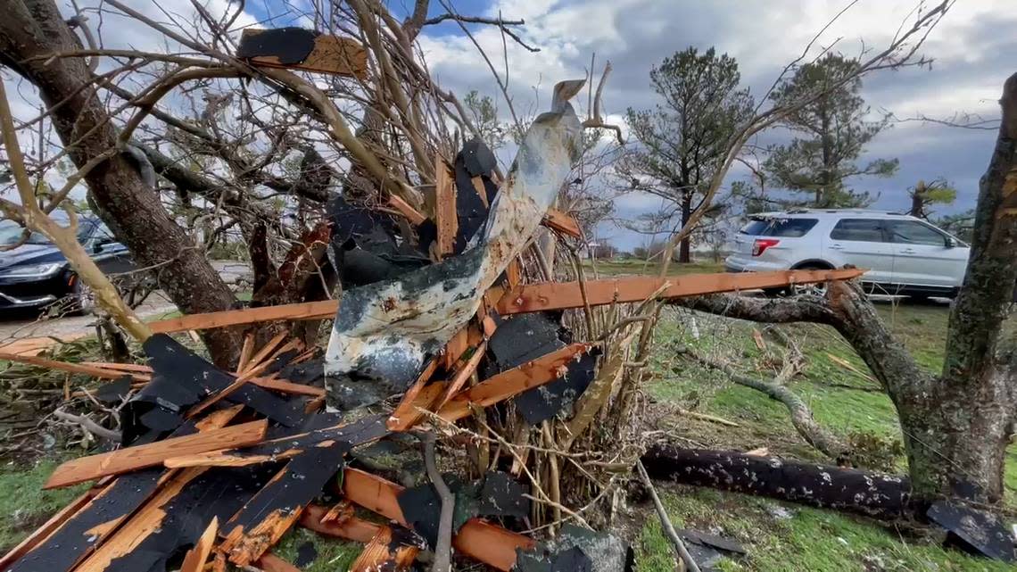 Damage to property along Route 730 south of Decatur in Wise County on December 13, 2022.