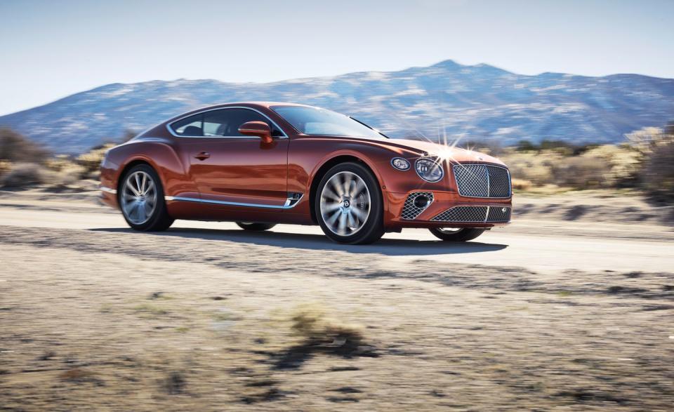 <p>There's no reason to doubt that claim, though; the twin-turbo 6.0-liter in the new Conti GT is the latest evolution of the brand's W-12, and its 626 horsepower and 664 pound-feet of torque better the last gen's base W-12 by 44 horses and 133 pound-feet. At our relatively short testing venue in California, the GT repeatedly crested 160 mph without drama. And its brakes, with front calipers that appear to be structural elements from a train trestle, hauled it down again and again without ever hinting at fade.</p>