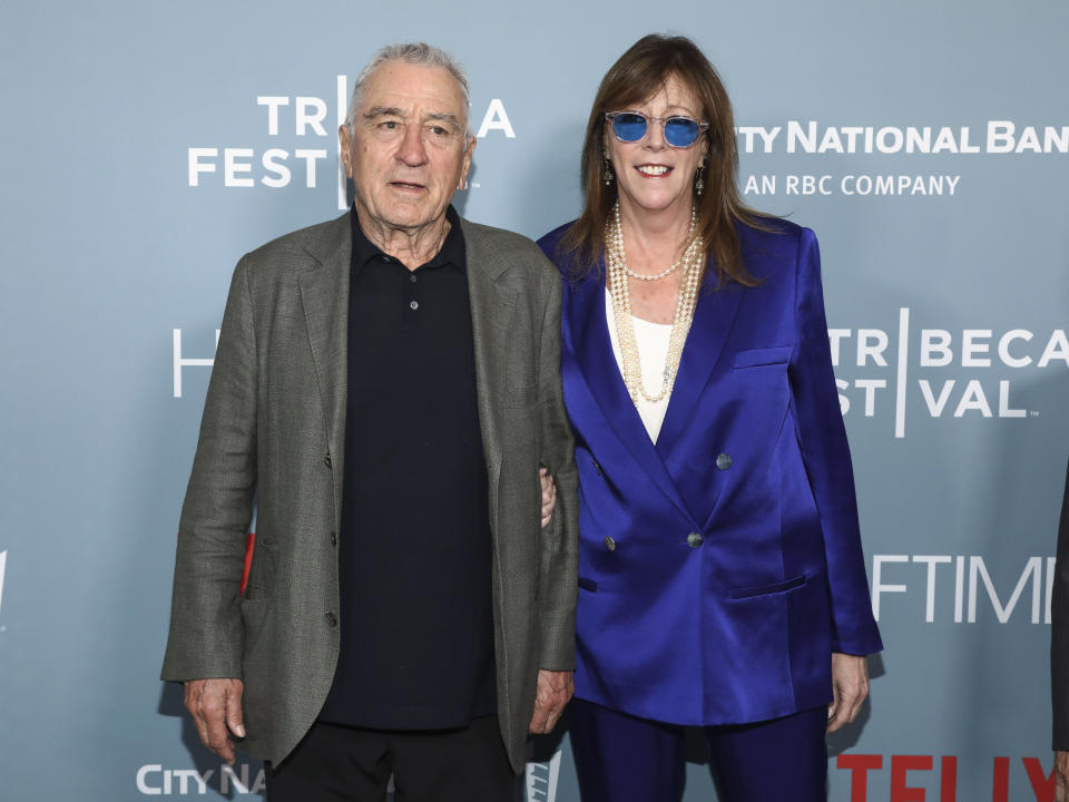 Actor Robert De Niro, left, and Tribeca Festival co-founder Jane Rosenthal, right, attend the 2022 Tribeca Festival opening night world premiere of "Halftime" at the United Palace on Wednesday, June 8, 2022, in New York. (Photo by Andy Kropa/Invision/AP)