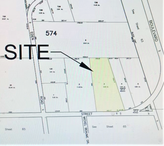 Gaudelli Enterprises LLC was given Millville Planning Board approval Monday to build a replacement facility on a vacant property at 700 Orange St. The site is shown in yellow on this tax map page. PHOTO/Jan. 9, 2023.