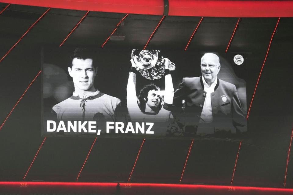 Thank you, Franz: Bayern Munich pay heartfelt tribute to the late, great Beckenbauer (AP)