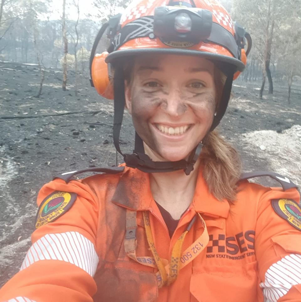 As a volunteer with SES, Natalia has recently travelled to fire affected areas to help out. Source: Facebook/supplied