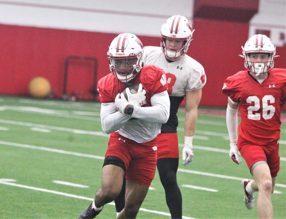 Vinny Anthony has started to emerge this spring as the No. 3 wide receiver in Wisconsin's rotation.