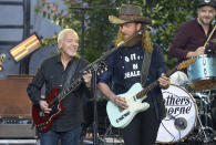 <p>Peter Frampton, left, and John Osborne perform “It Ain’t My Fault” at the CMT Music Awards at Music City Center on Wednesday, June 7, 2017, in Nashville, Tenn. (Photo by Amy Harris/Invision/AP) </p>