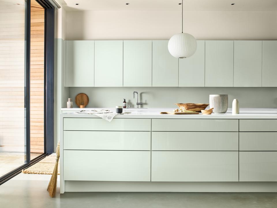 7. Go bold with pastel kitchen cabinetry