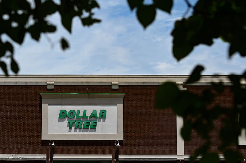 A Dollar Tree sign is seen outside the store in Washington