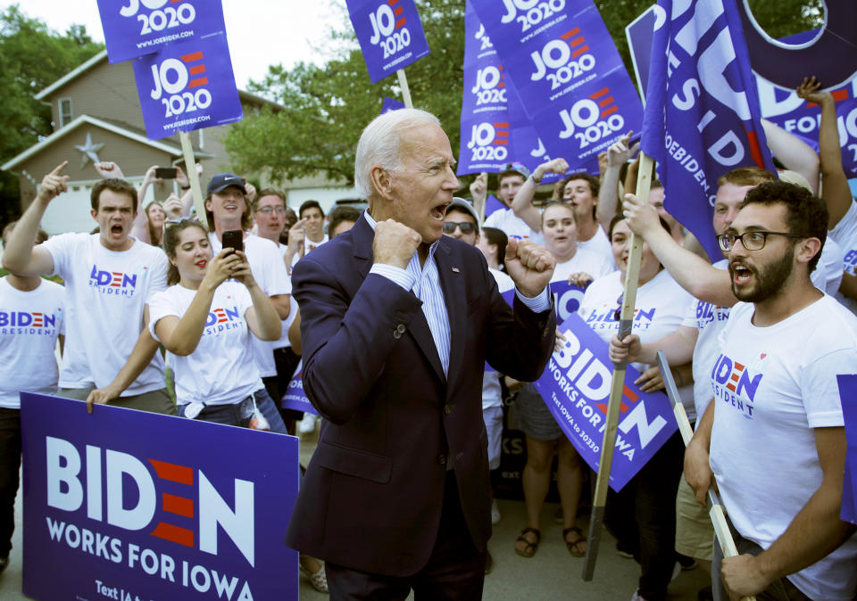 Joe Biden with supporters 