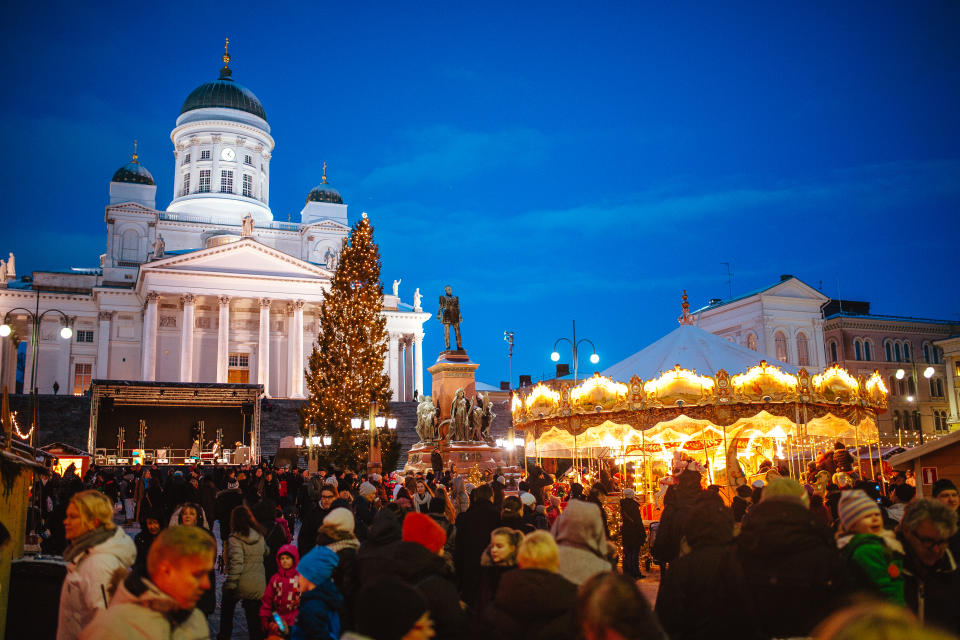 <p>Get into the festive spirit while browsing some 120 stalls inspired by Finnish traditions at Helsinki’s St Thomas Market. The classic Christmas market features gifts, food and drink outlets – be sure to sample the traditional Finnish Christmas drink, Glögi, made from spiced wine with a pinch of almonds, raisins, and a splash of vodka. <em>[Photo: Visit Finland]</em> </p>