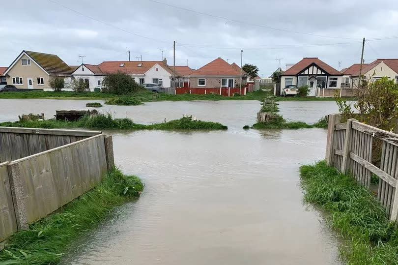 Flooded homes in Sandy Bay, Kinmel Bay