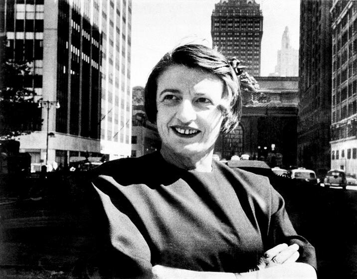 Ayn Rand, Russian-born American novelist, is photographed in 1962 in New York City