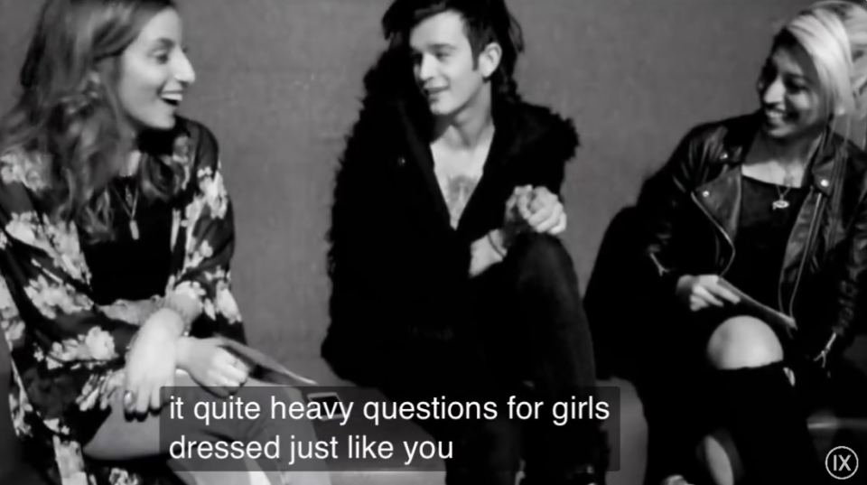 matty saying, it quite heavy questions for girls dressed just like you