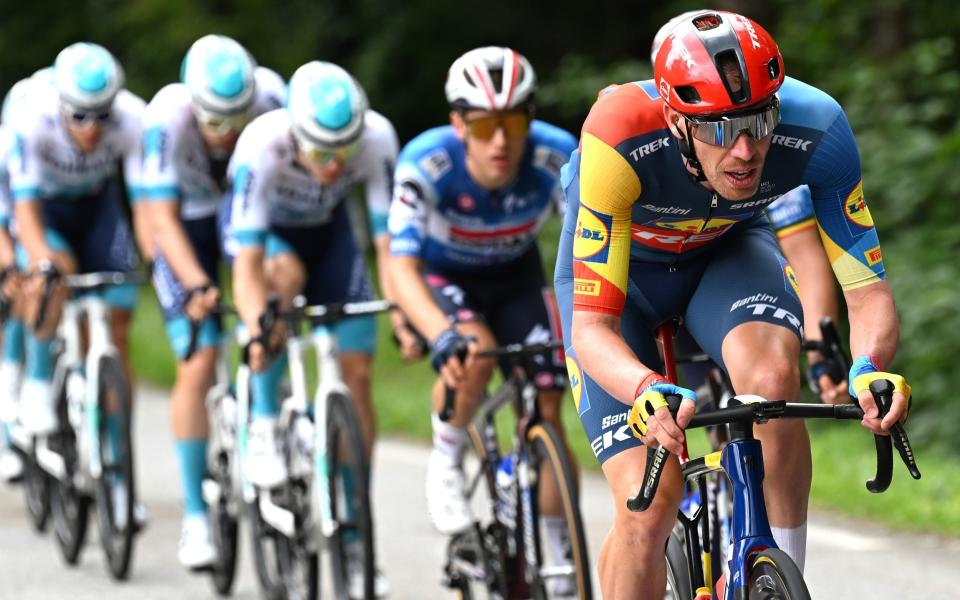 Tim Declercq at the front of the peloton