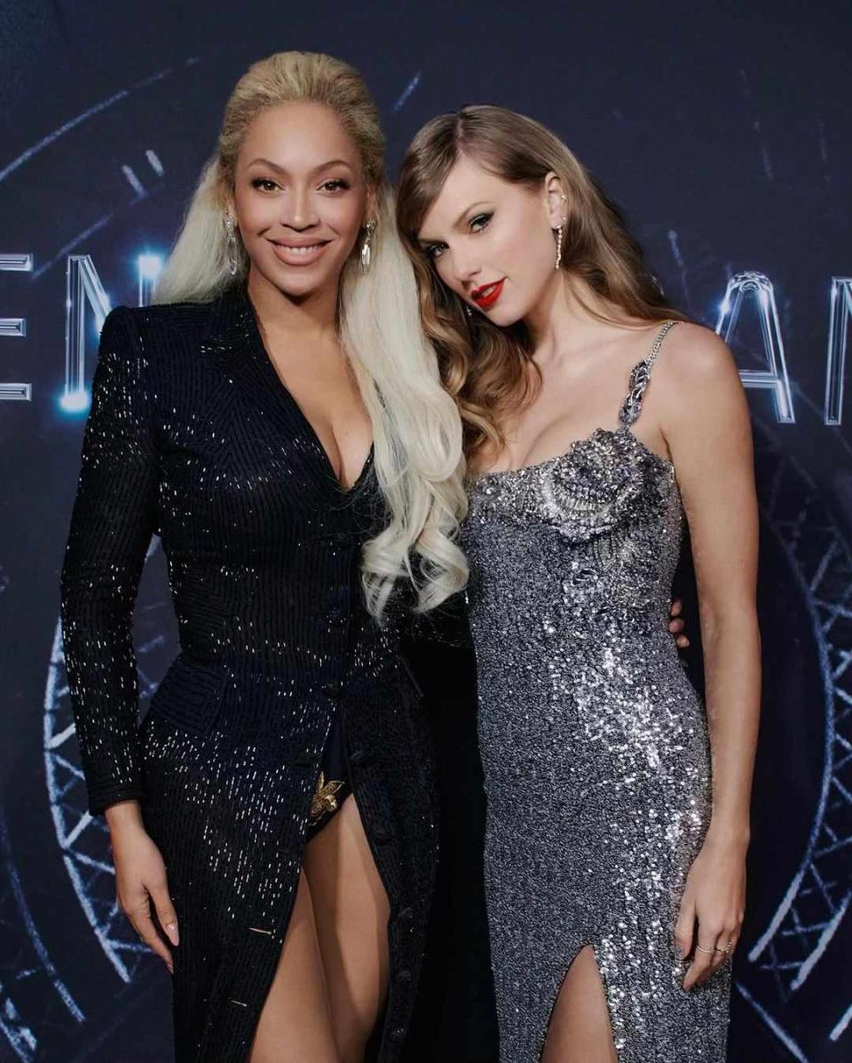 <p>Beyonce.com</p> Beyoncé and Taylor Swift in London on Nov. 30, 2023