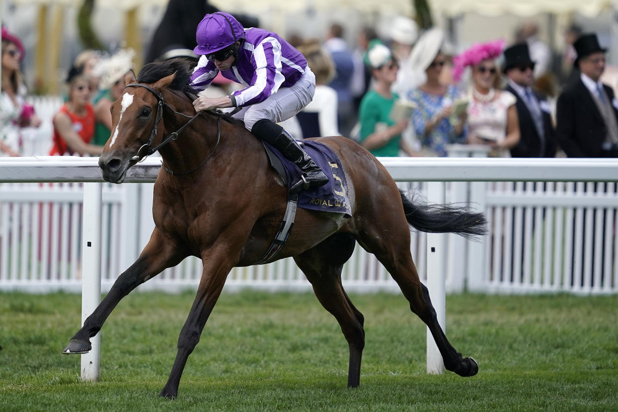 Ryan Moore riding Japan win The King Edward VII Stakes at last year's Royal Ascot. He'll go off favourite for today's Prince of Wales Stakes