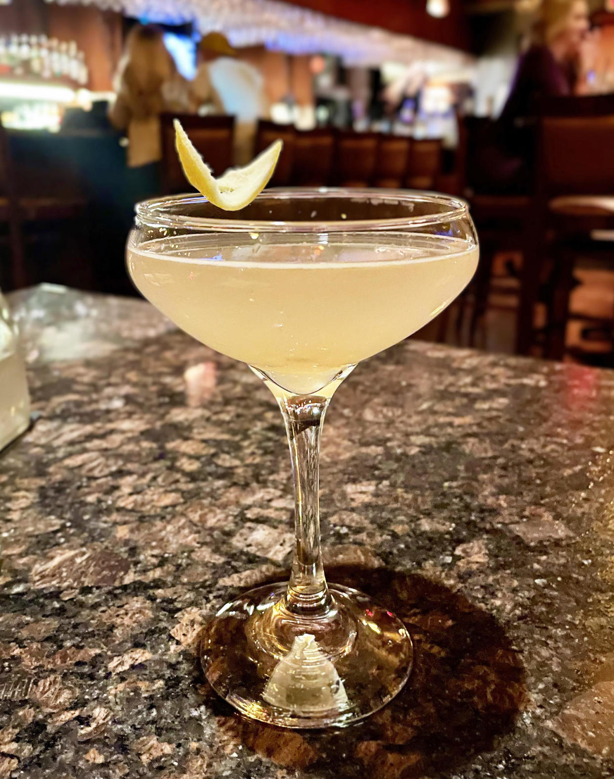 This chic French Blonde cocktail, from Texas Hill Country favorite Palmer’s Restaurant, was made with local, fresh pink grapefruit. (Courtesy Heather Martin)