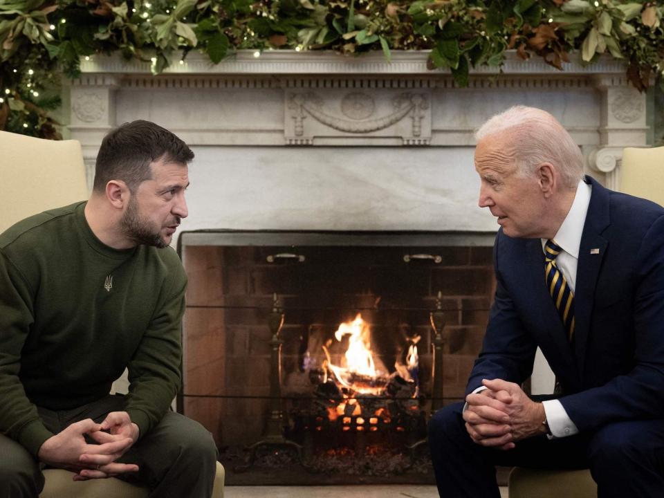 Volodymyr Zelenskyy and Joe Biden