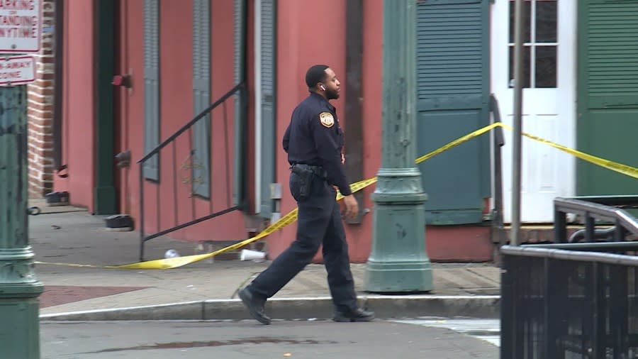 Police on Beale Street after overnight shooting.