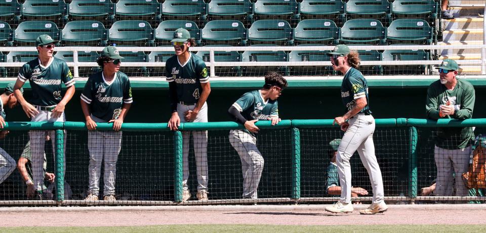 Action from a state semifinal baseball game between Island Coast and Suwannee. The games were held at Hammond Stadium in Fort Myers, May 23, 2022.