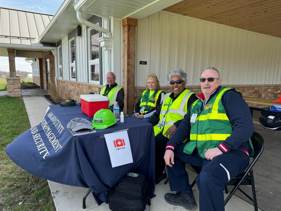 Emergency Management Service workers were on hand at Freer Field for emergencies on Monday, April 8, total solar eclipse day. No incidents were reported countywide.