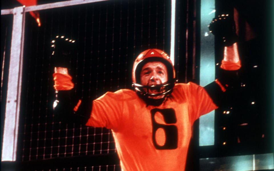 James Caan in Rollerball: intended as a dystopian vision of a corporate society inventing a deadly game, but Jewison made it an engrossing spectacle