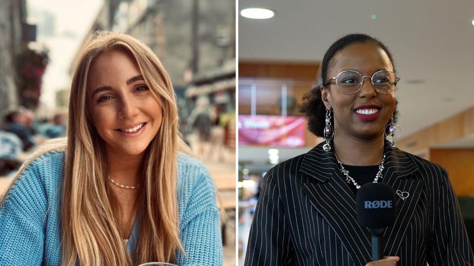 Sophie Conner (left) and Harmony Brown-Ali at the conference