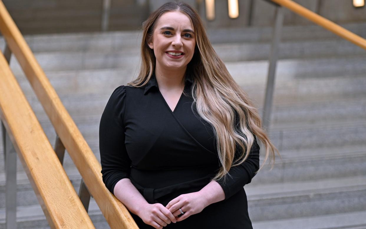 Meghan Gallacher pictured in the lobby of the Scottish Parliament on Sept 3