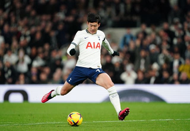 Son Heung-min scores Tottenham's second against West Ham (Zac Goodwin/PA)