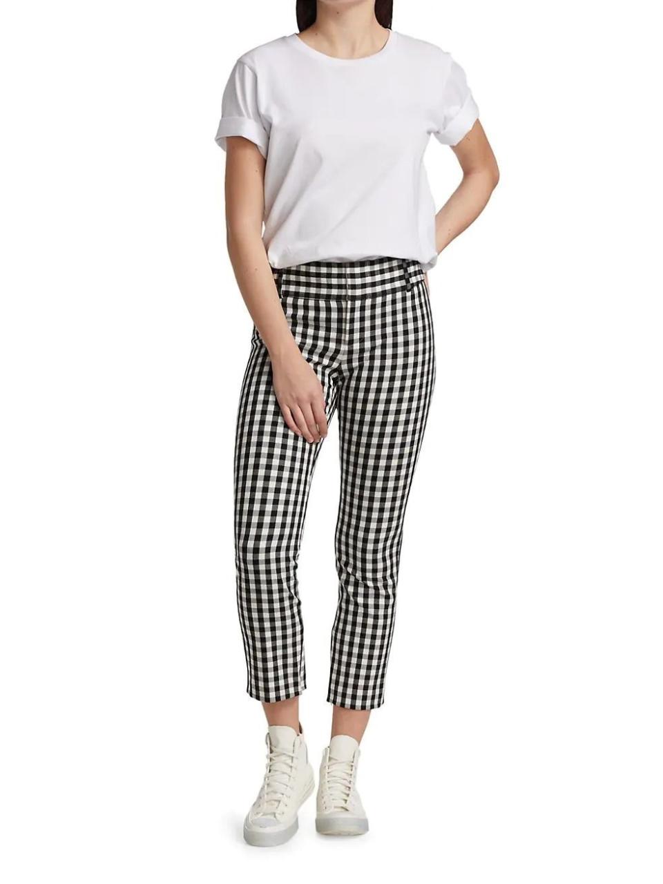 10) Alice + Olivia Stacey Gingham Ankle Pants