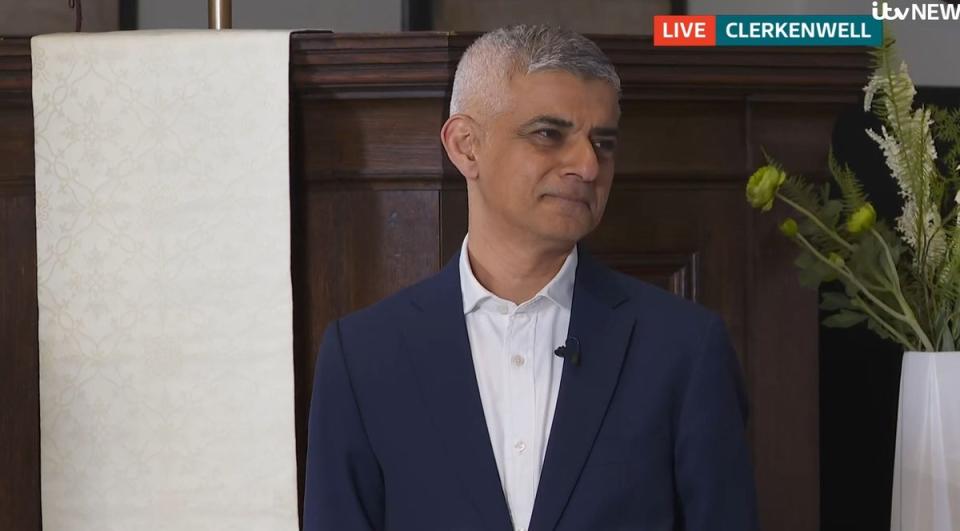 Sadiq Khan was forced on the defensive by Lib-Dem rival Rob Blackie (ITV London)