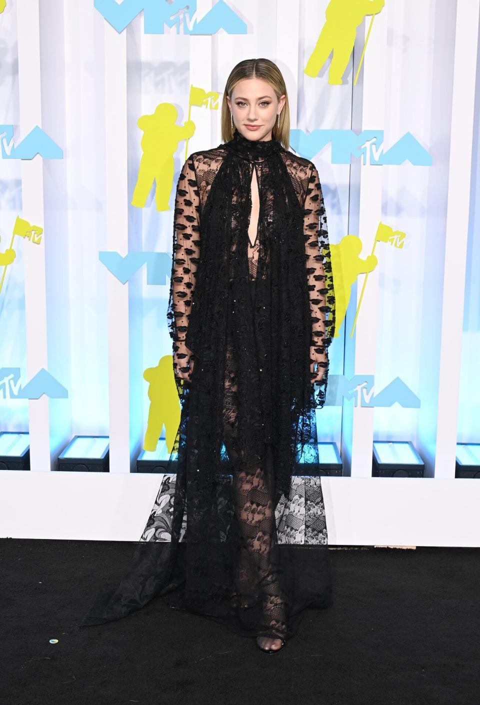 Lili Reinhart Black Lace Dress 2022 MTV VMAs