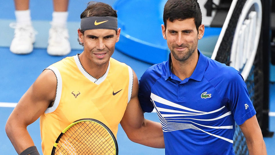 Rafael Nadal and Novak Djokovic, pictured here at the 2019 Australian Open.