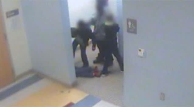 Shocking footage has been released showing Gabriel being knocked unconscious by alleged school bullies. Picture: Reuters