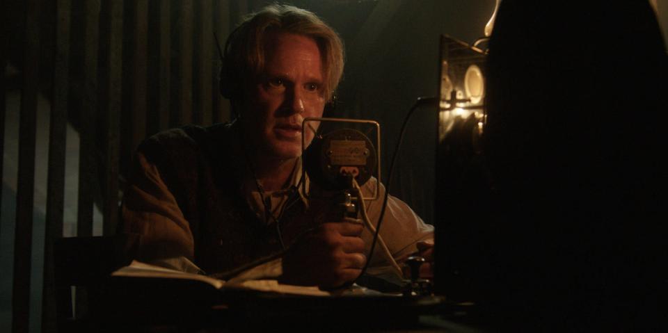 Jacques (Cary Elwes) broadcasts messages of hope in Nazi-occupied France in the World War II drama "Resistance: 1942."