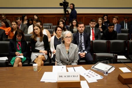 Anne Schuchat, principal deputy secretary of the Centers for Disease Control and Prevention, testifies before a House Oversight and Reform's Economic and Consumer Policy Subcommittee hearing in Washington