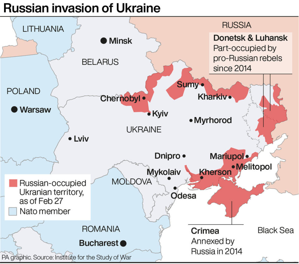 Russian advance on Kyiv as the fight enters its fifth day (Getty)