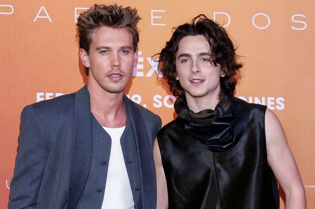 <p>Victor Chavez/Shutterstock</p> Austin Butler and Timothee Chalamet