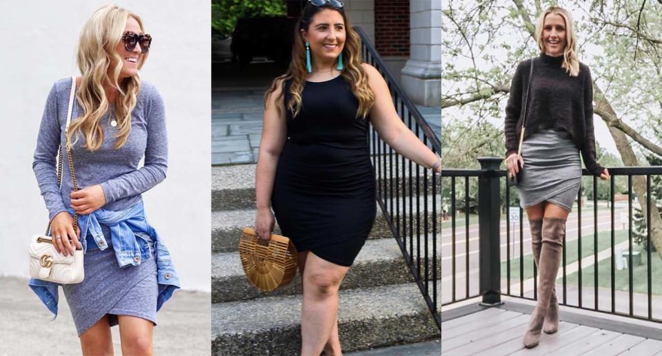 Leith's flattering bodycon wrap dress is on sale right now (Photos via Instagram)