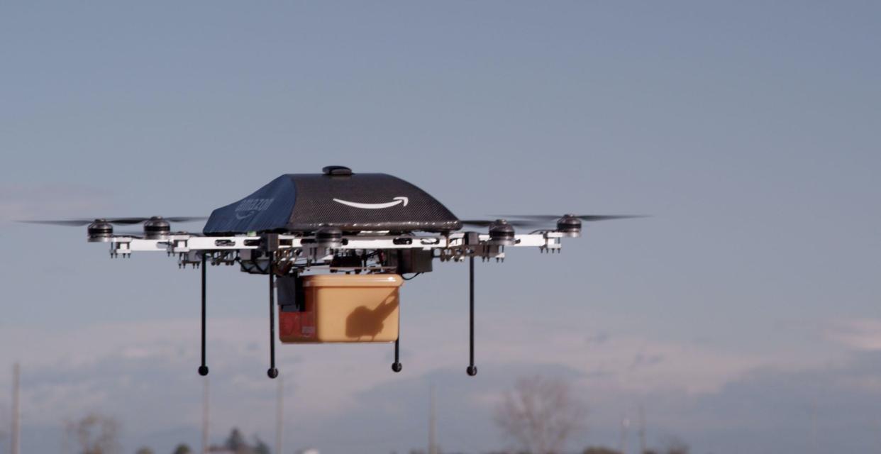 An early version of Amazon Prime Air's drone.