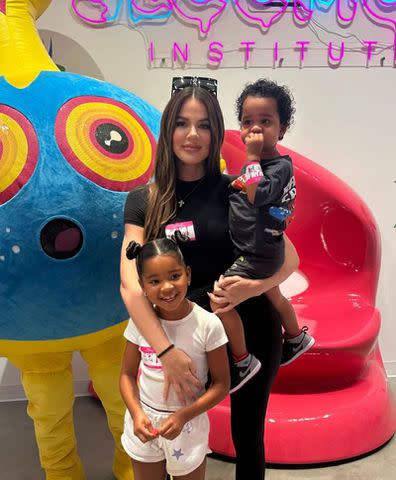 <p>Khloe Kardashian/Instagram</p> Khloé Kardashian with kids True and Tatum