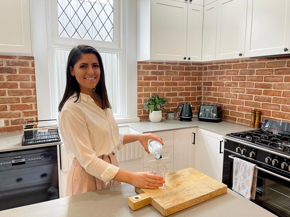 Laura O'Loughlin in her new kitchen.