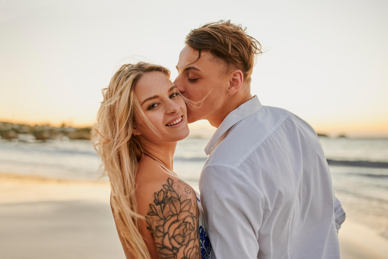 Couple in love, posed by models. (Getty Images)