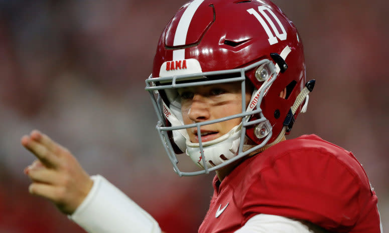 Alabama quarterback Mac Jones against Arkansas.