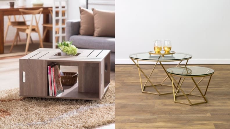 Get rid of your banged-up coffee table, and get one of these trendy models instead.